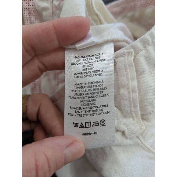 Anthropologie wide Leg Pants women's size 2 cream off white linen blend - Picture 6 of 7